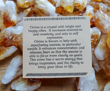 Load image into Gallery viewer, description of the metaphysical properties of citrine crystals