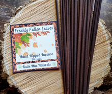 Load image into Gallery viewer, fresh fallen leaves hand dipped incense sticks, phthalate free fragrance