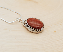 Load image into Gallery viewer, Goldstone and Sterling Silver Pendant