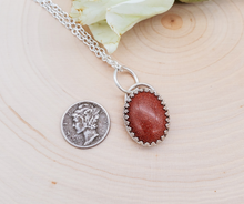 Load image into Gallery viewer, Goldstone and Sterling Silver Pendant