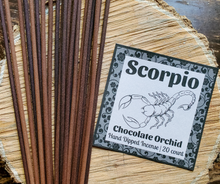 Load image into Gallery viewer, Scorpio Chocolate Orchid hand dipped incense sticks