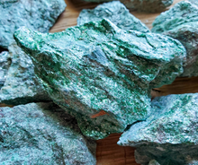 Load image into Gallery viewer, natural green fuschite crystals, ethically sourced from licensed mines