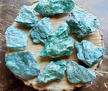 Load image into Gallery viewer, natural green fuschite crystals, ethically sourced from licensed mines