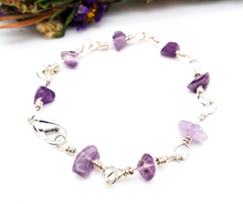 Load image into Gallery viewer, Sterling Silver Amethyst Bracelet - Chip Beads)