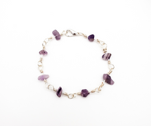 Load image into Gallery viewer, Sterling Silver Amethyst Bracelet - Chip Beads)