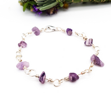 Load image into Gallery viewer, Sterling Silver Amethyst Bracelet - Chip Beads)