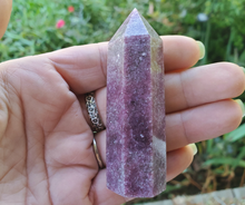 Load image into Gallery viewer, Purple Lepidolite gemstone point, lepidolite crystal tower