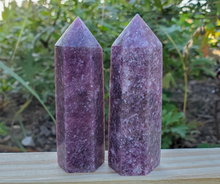 Load image into Gallery viewer, Purple Lepidolite gemstone point, lepidolite crystal tower