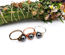 Load image into Gallery viewer, Hematite Wire Wrapped Ring