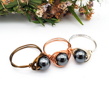 Load image into Gallery viewer, Hematite Wire Wrapped Ring