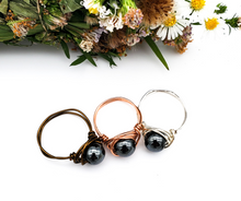 Load image into Gallery viewer, Hematite Wire Wrapped Ring