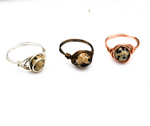 Load image into Gallery viewer, Dalmatian Jasper Wire Wrapped Ring - made to order