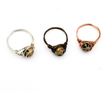 Load image into Gallery viewer, Dalmatian Jasper Wire Wrapped Ring - made to order