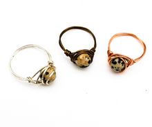 Load image into Gallery viewer, Dalmatian Jasper Wire Wrapped Ring - made to order