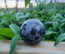 Load image into Gallery viewer, Indigo Gabbro, Mystic Merlinite 40 mm sphere
