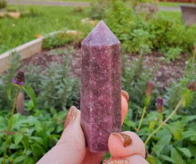 Load image into Gallery viewer, Purple Lepidolite gemstone point, lepidolite crystal tower