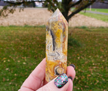 Load image into Gallery viewer, Crazy lace agate point, crystal tower