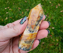 Load image into Gallery viewer, Crazy lace agate point, crystal tower