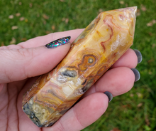 Load image into Gallery viewer, Crazy lace agate point, crystal tower
