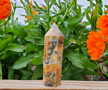 Load image into Gallery viewer, Crazy lace agate point, crystal tower