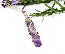 Load image into Gallery viewer, Wire wrapped Amethyst necklace