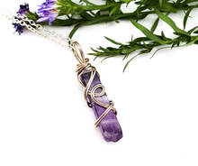 Load image into Gallery viewer, Wire wrapped Amethyst necklace
