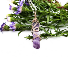 Load image into Gallery viewer, Wire wrapped Amethyst necklace