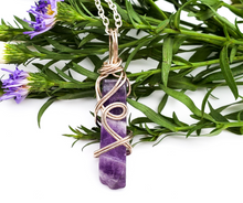 Load image into Gallery viewer, Wire wrapped Amethyst necklace