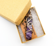 Load image into Gallery viewer, Wire wrapped Amethyst necklace