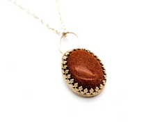 Load image into Gallery viewer, Goldstone and Sterling Silver Pendant