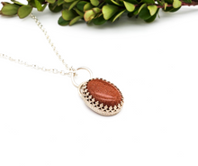Load image into Gallery viewer, Goldstone and Sterling Silver Pendant
