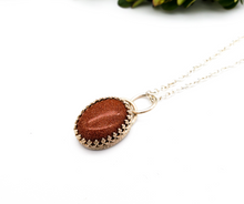 Load image into Gallery viewer, Goldstone and Sterling Silver Pendant