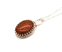 Load image into Gallery viewer, Goldstone and Sterling Silver Pendant
