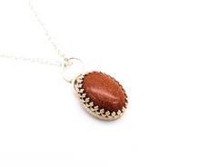 Load image into Gallery viewer, Goldstone and Sterling Silver Pendant