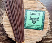 Load image into Gallery viewer, Taurus Rosewood and Musk Incense Sticks