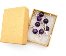 Load image into Gallery viewer, Sterling Silver Amethyst Bracelet - Round Beads