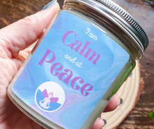 Load image into Gallery viewer, Positive affirmation candle with amethyst crystals