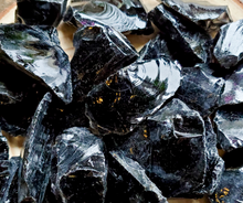 Load image into Gallery viewer, Rough Black Obsidian gemstones