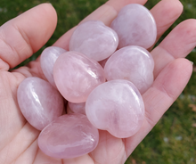Load image into Gallery viewer, Small Carved Rose Quartz Crystal Hearts - 30mm