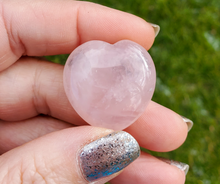 Load image into Gallery viewer, Small Carved Rose Quartz Crystal Hearts - 30mm