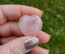 Load image into Gallery viewer, Small Carved Rose Quartz Crystal Hearts - 30mm