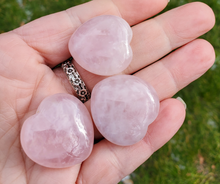 Load image into Gallery viewer, Small Carved Rose Quartz Crystal Hearts - 30mm