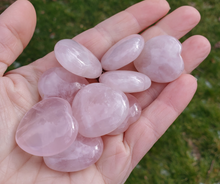 Load image into Gallery viewer, Small Carved Rose Quartz Crystal Hearts - 30mm
