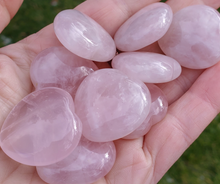 Load image into Gallery viewer, Small Carved Rose Quartz Crystal Hearts - 30mm