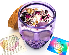 Load image into Gallery viewer, Self Empowerment Intention Candle (Blackened Amethyst) - 12 oz Purple Skull Jar