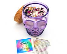 Load image into Gallery viewer, Self Empowerment Intention Candle (Blackened Amethyst) - 12 oz Purple Skull Jar