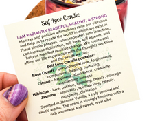 Load image into Gallery viewer, Self Love Intention Candle (Jasmine Vanilla) - 12 oz Red Skull Jar