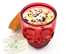 Load image into Gallery viewer, Self Love Intention Candle (Jasmine Vanilla) - 12 oz Red Skull Jar