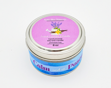 Load image into Gallery viewer, Lavender vanilla soy wax candle with crystals