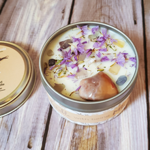 Load image into Gallery viewer, Comfort intention candle with Botswana agate